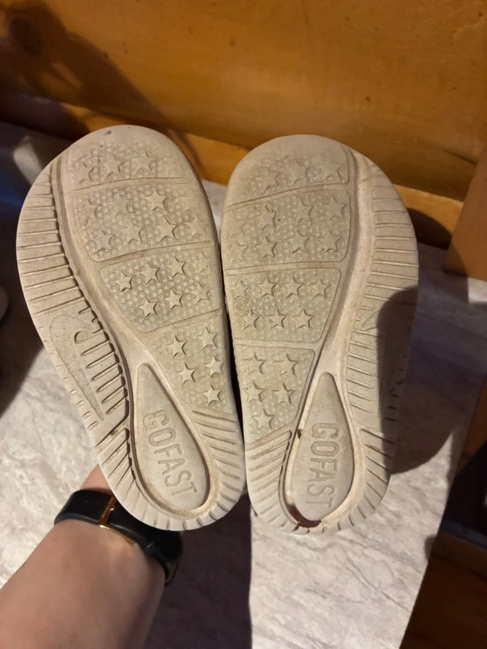 Nike toddler Pink Velcro Sneakers with Silver Swoosh - Picture 3 of 3